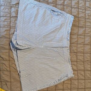 J. Crew Women's Seersucker Blue and White Striped Shorts